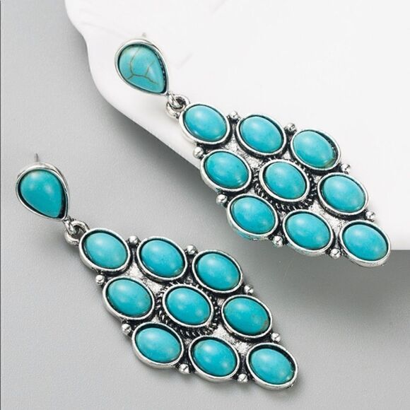 Southwestern Turquoise Earrings NWT  - Picture 5 of 6